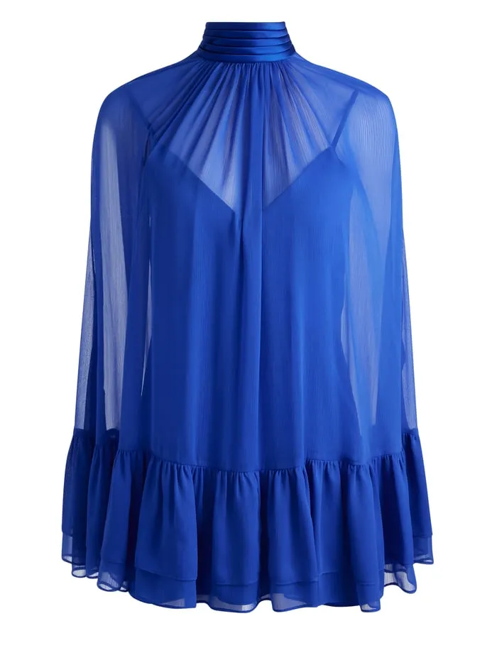 Women Alice Olivia Dresses Zenon Cape Mini Dress Royal
