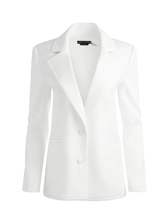 Women Alice Olivia Jackets Coats Deb Oversized Boyfriend Blazer Off White