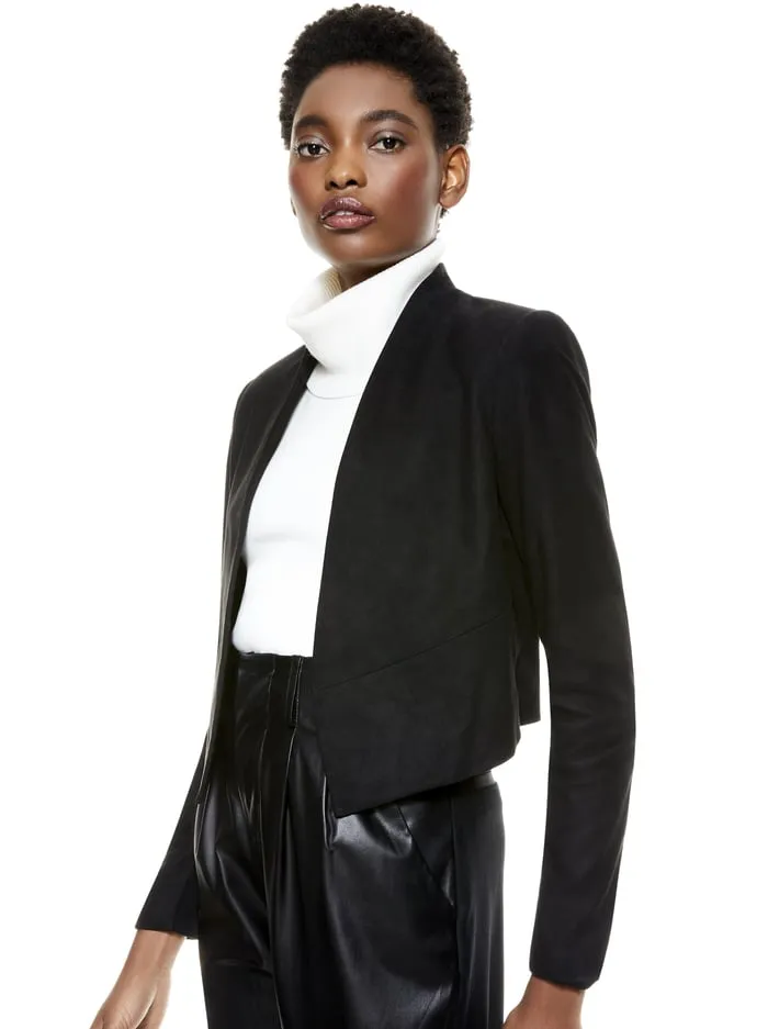 Women Alice Olivia Jackets Coats Harvey Suede Jacket Black