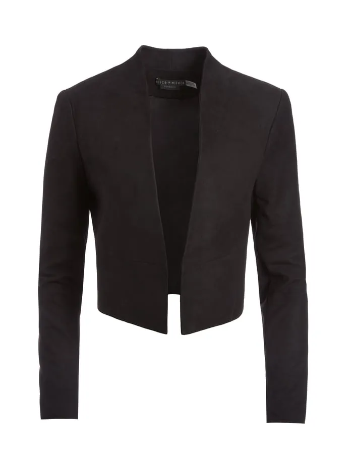 Women Alice Olivia Jackets Coats Harvey Suede Jacket Black