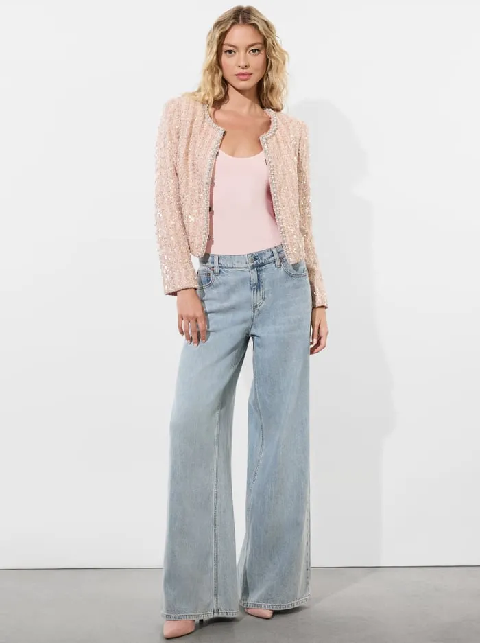 Women Alice Olivia Jackets Coats Kidman Jacket Pearl Blush