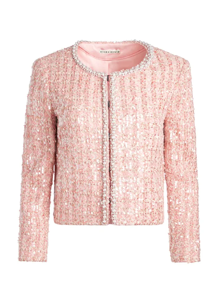 Women Alice Olivia Jackets Coats Kidman Jacket Pearl Blush