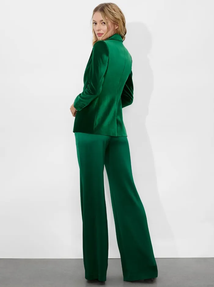 Women Alice Olivia Jackets Coats Macey Velvet Blazer Forest Green