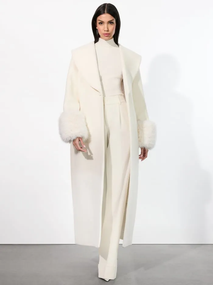 Women Alice Olivia Jackets Coats Marcelene Maxi Coat Off White