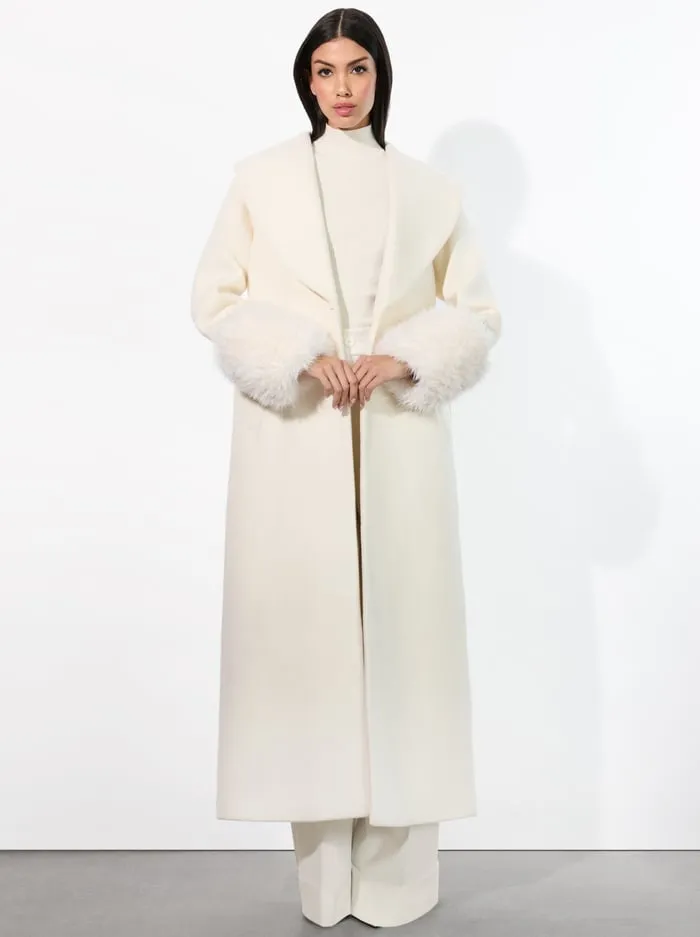 Women Alice Olivia Jackets Coats Marcelene Maxi Coat Off White