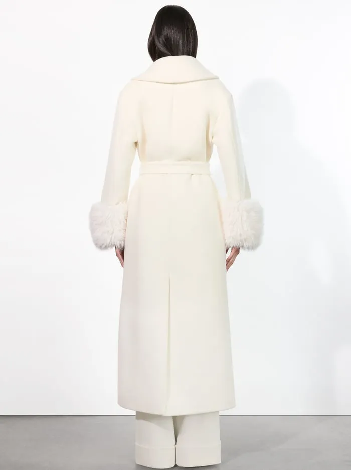 Women Alice Olivia Jackets Coats Marcelene Maxi Coat Off White