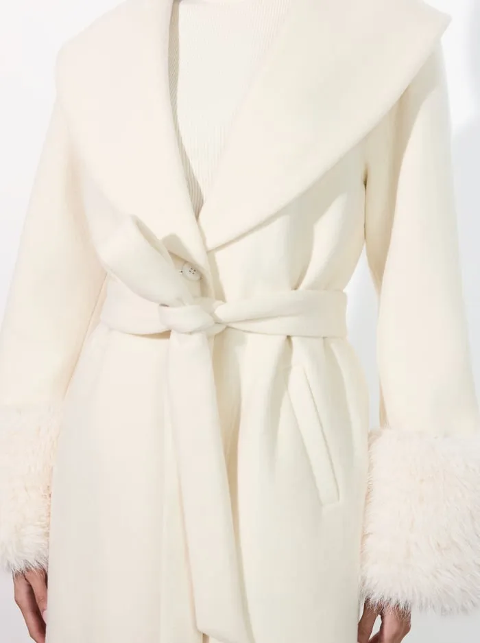 Women Alice Olivia Jackets Coats Marcelene Maxi Coat Off White