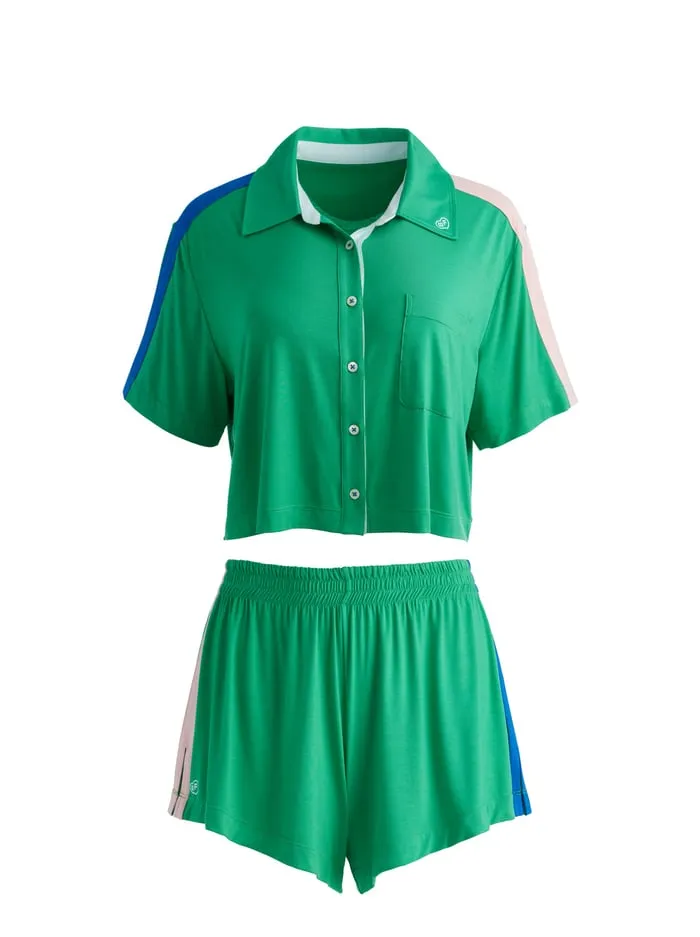 Women Alice Olivia Loungewear Big Feelings Madden Short Sleeve Pj Set Cheerful Green