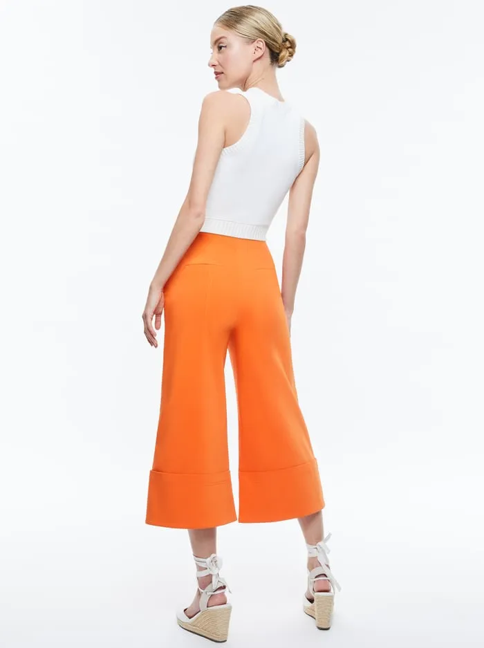 Women Alice Olivia Pants Andra Wide Leg Cropped Cuff Pant Light Mango