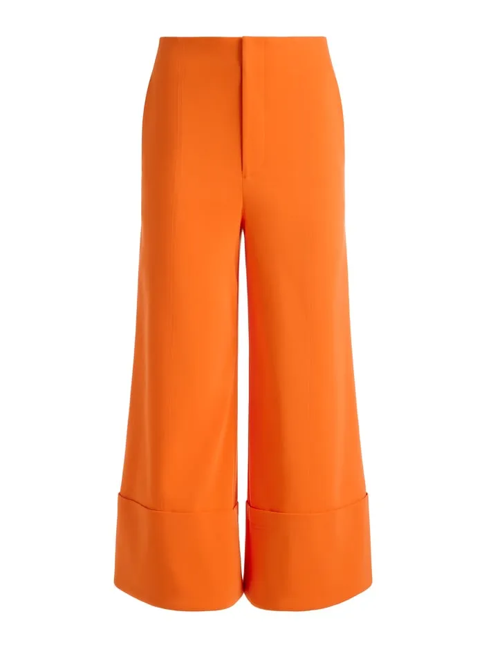 Women Alice Olivia Pants Andra Wide Leg Cropped Cuff Pant Light Mango