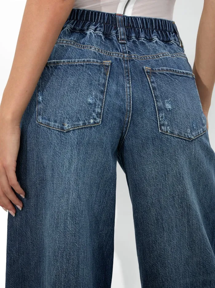 Women Alice Olivia Pants Branson Jean Darby Vintage Blue