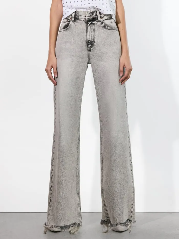 Women Alice Olivia Pants Delancey Jean Peyton Vintage Grey
