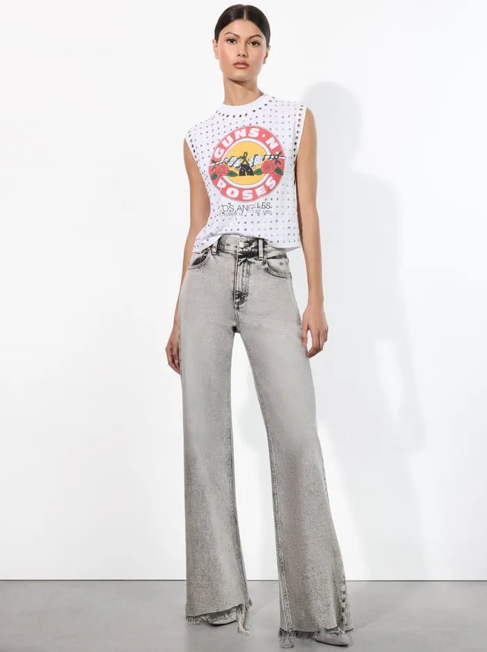 Women Alice Olivia Pants Delancey Jean Peyton Vintage Grey