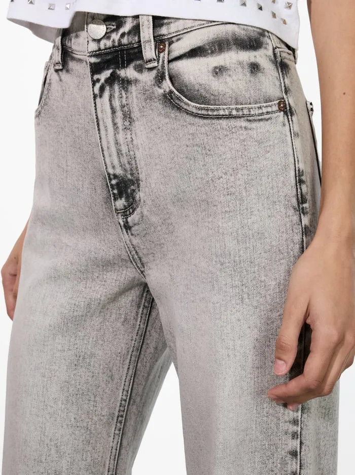 Women Alice Olivia Pants Delancey Jean Peyton Vintage Grey