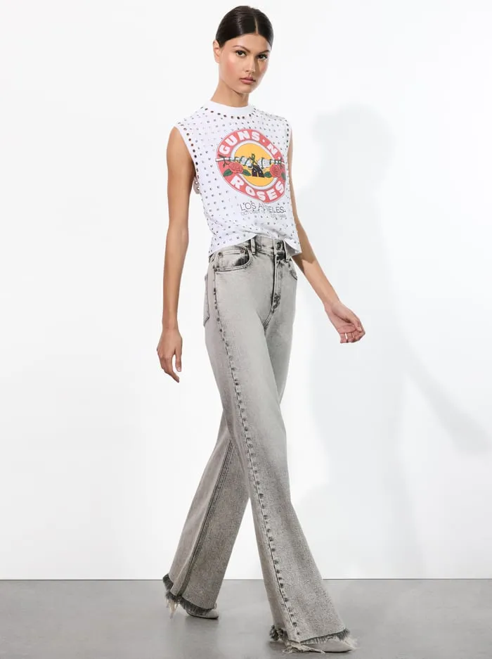 Women Alice Olivia Pants Delancey Jean Peyton Vintage Grey