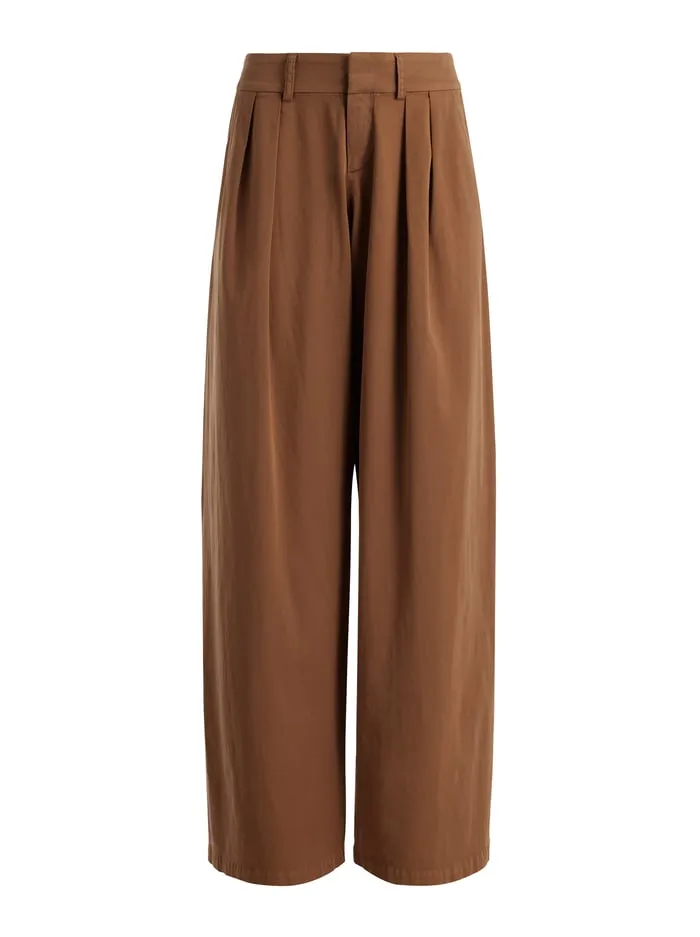 Women Alice Olivia Pants Garbo Low Rise Baggy Trousers Camel