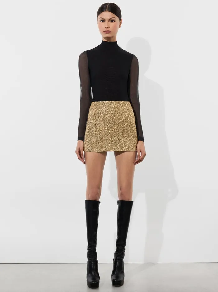 Women Alice Olivia Skirts Rubi Mini Skirt Gold