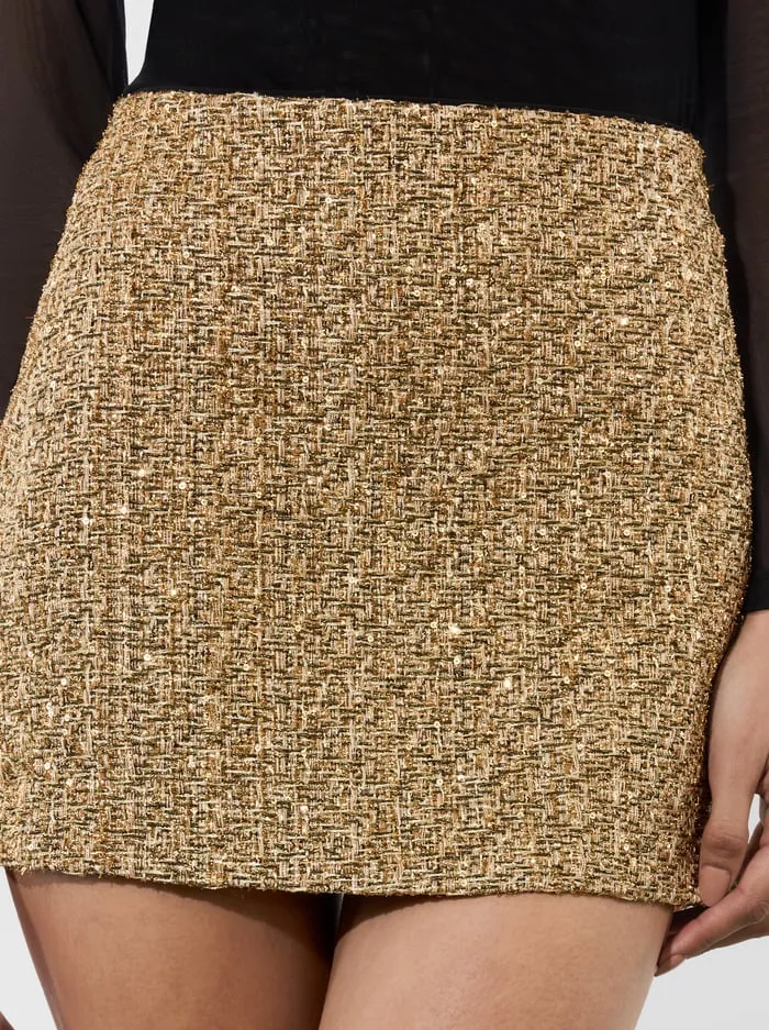 Women Alice Olivia Skirts Rubi Mini Skirt Gold