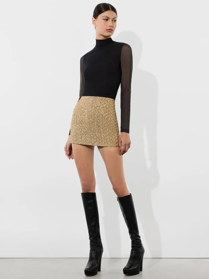 Women Alice Olivia Skirts Rubi Mini Skirt Gold
