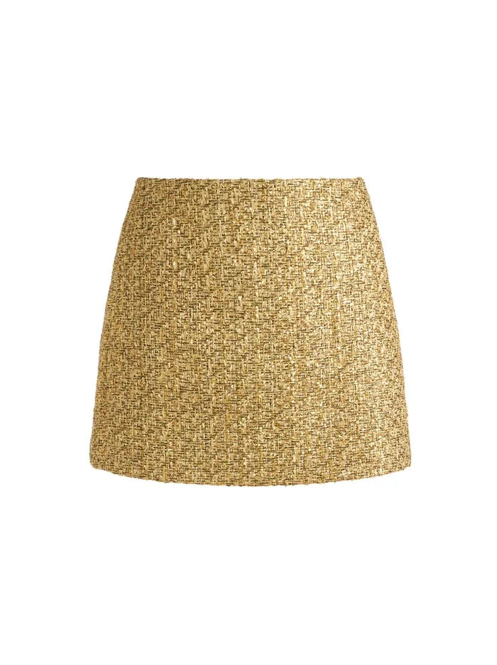 Women Alice Olivia Skirts Rubi Mini Skirt Gold