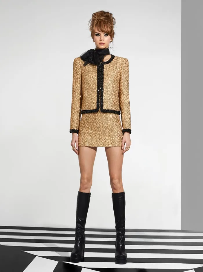 Women Alice Olivia Skirts Rubi Mini Skirt Gold