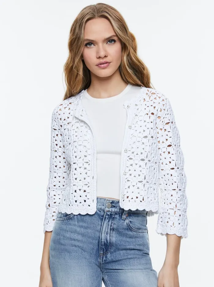 Women Alice Olivia Sweaters Anderson Cardigan White