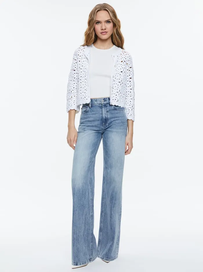 Women Alice Olivia Sweaters Anderson Cardigan White