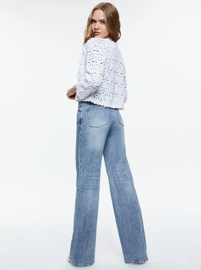 Women Alice Olivia Sweaters Anderson Cardigan White
