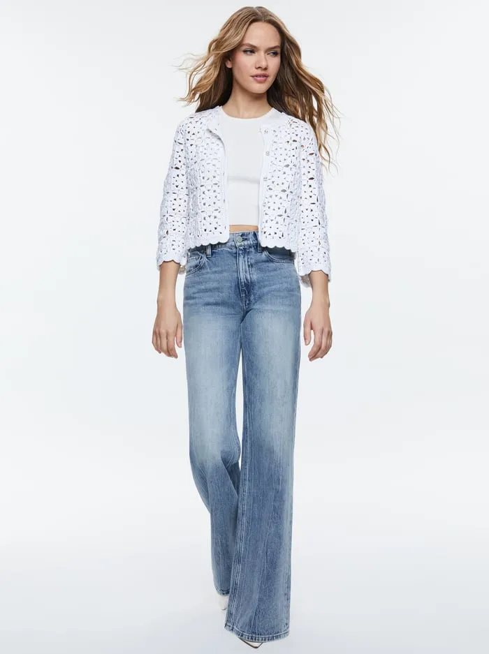 Women Alice Olivia Sweaters Anderson Cardigan White