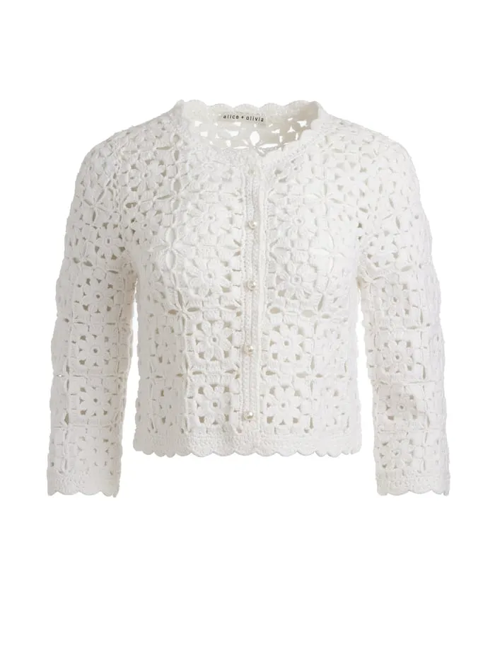 Women Alice Olivia Sweaters Anderson Cardigan White