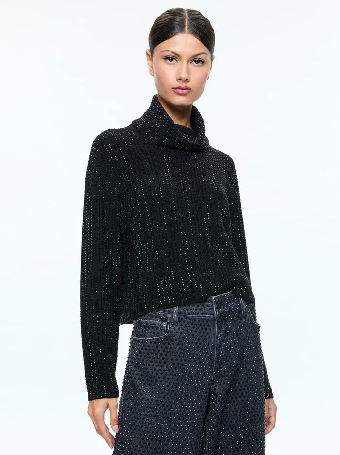Women Alice Olivia Sweaters Corin Pullover Black