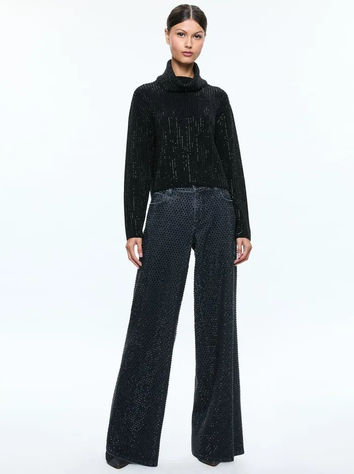 Women Alice Olivia Sweaters Corin Pullover Black
