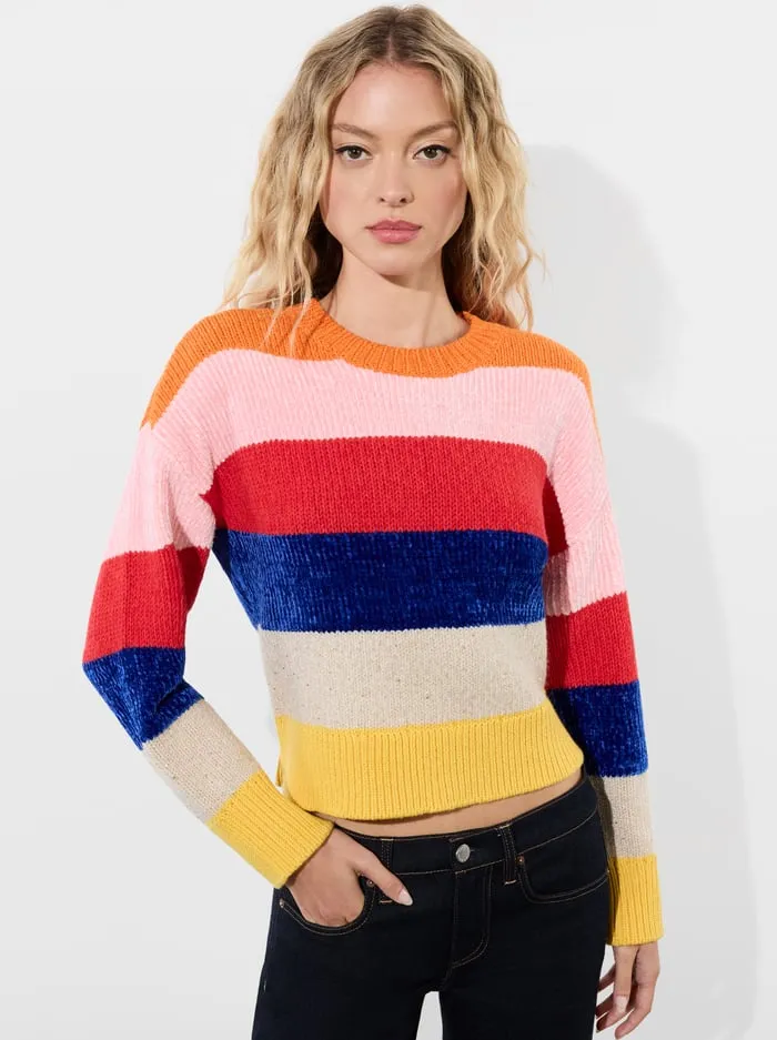 Women Alice Olivia Sweaters Louie Pullover Multi Stripe