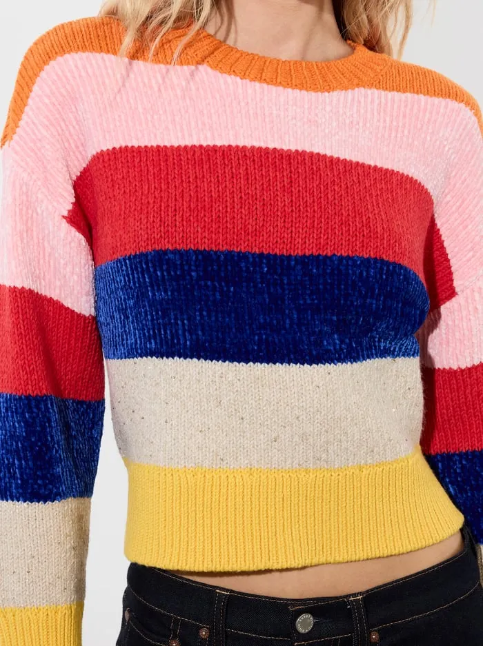 Women Alice Olivia Sweaters Louie Pullover Multi Stripe