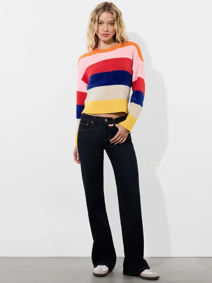 Women Alice Olivia Sweaters Louie Pullover Multi Stripe