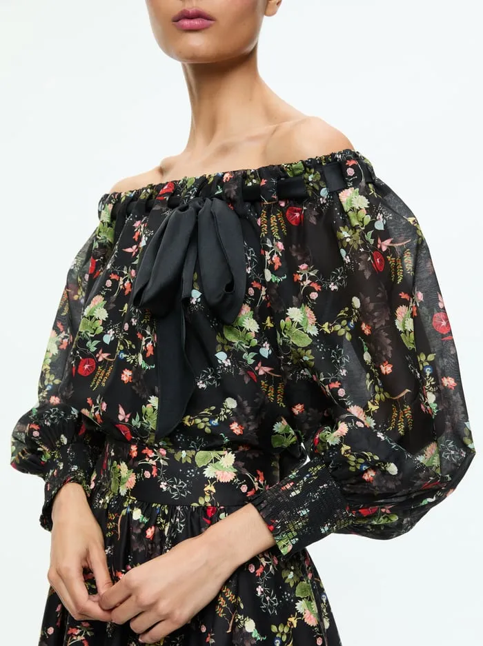 Women Alice Olivia Tops Alta Off The Shoulder Top Blush Kiss Black