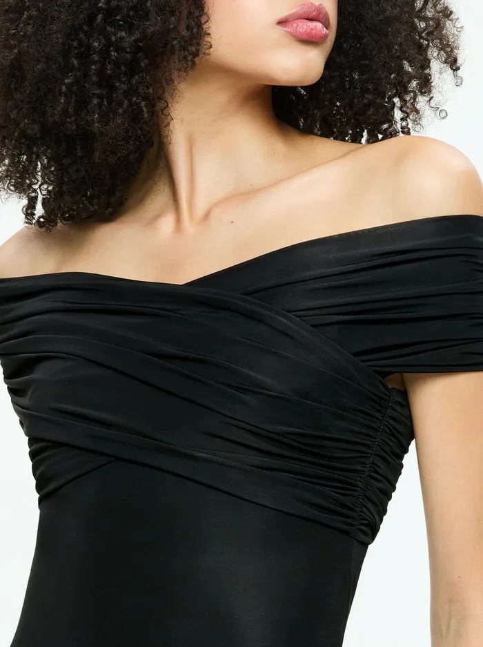 Women Alice Olivia Tops Averne Bodysuit Black