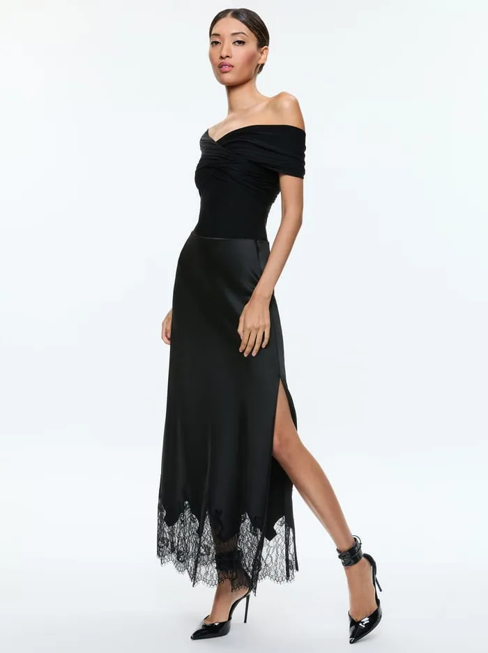 Women Alice Olivia Tops Averne Bodysuit Black