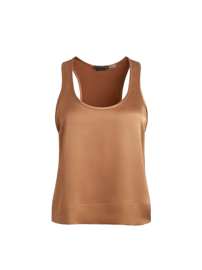 Women Alice Olivia Tops Avril Boxy Tank Camel