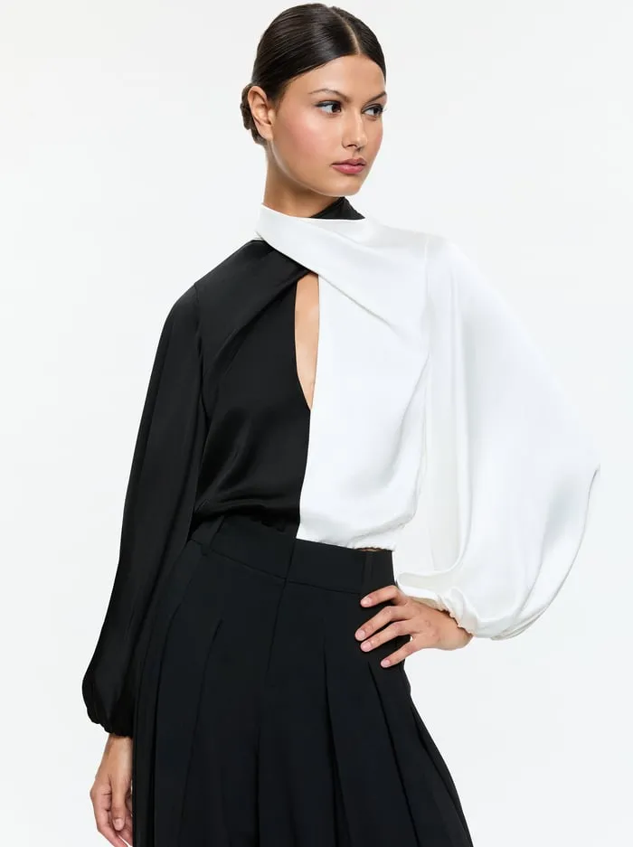 Women Alice Olivia Tops Mahogany Crop Top Blackoff White