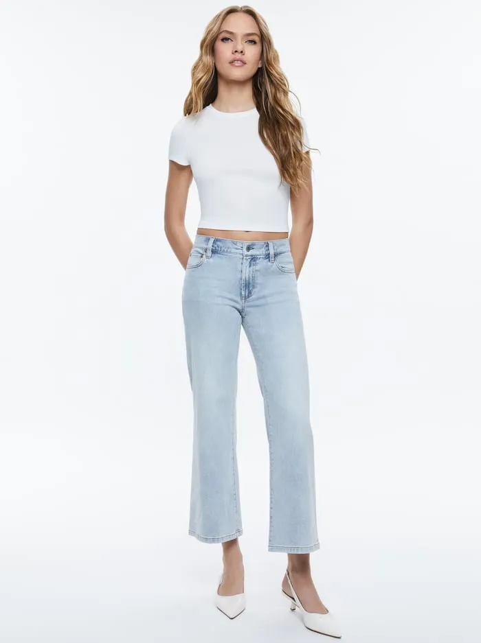 Women Alice Olivia Tops Onie Baby Tee Off White