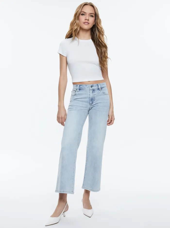 Women Alice Olivia Tops Onie Baby Tee Off White