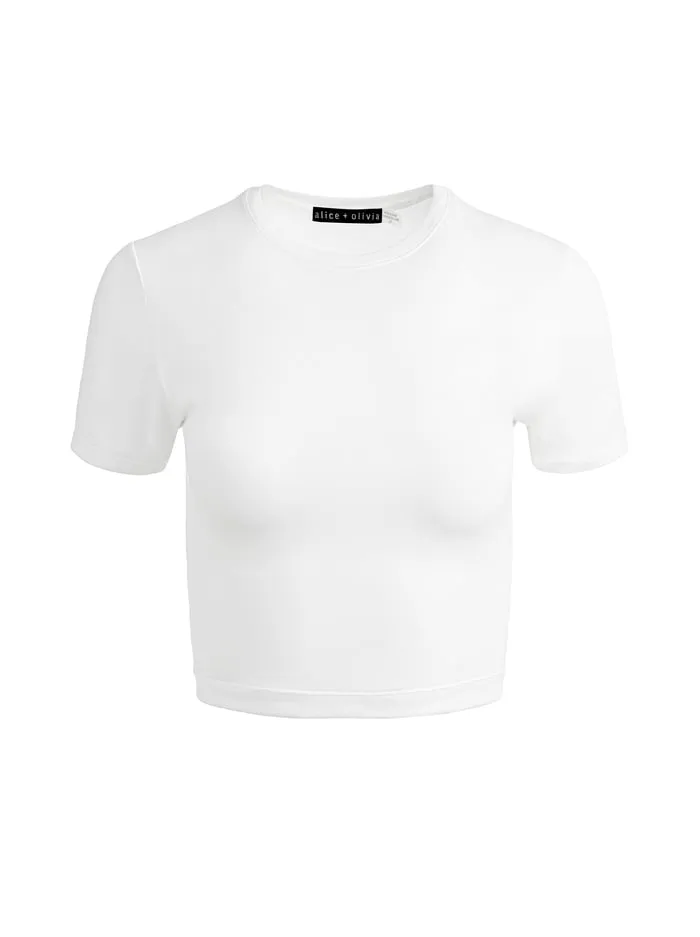 Women Alice Olivia Tops Onie Baby Tee Off White