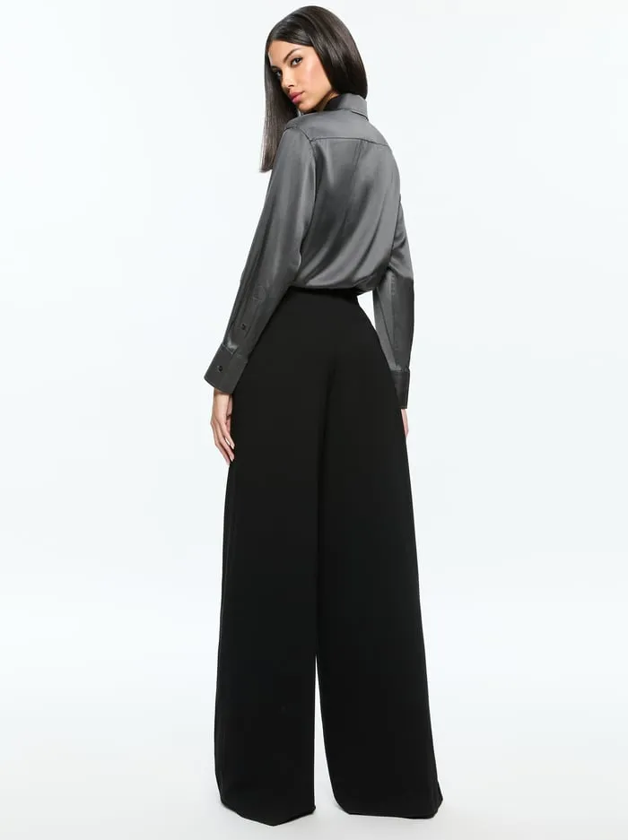 Women Alice Olivia Tops Perfect Button Down Charcoal