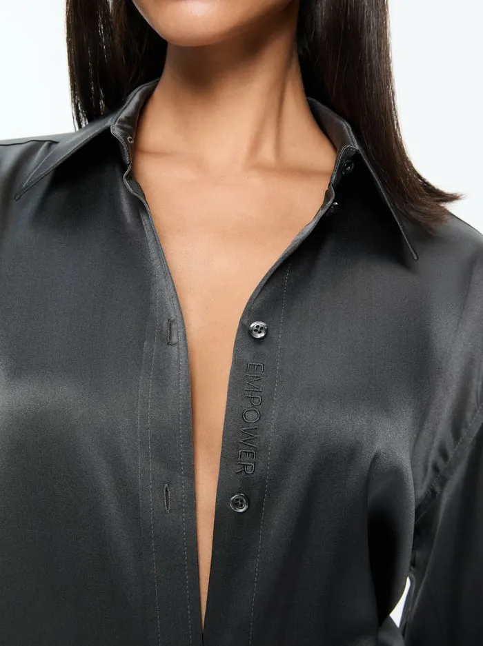 Women Alice Olivia Tops Perfect Button Down Charcoal