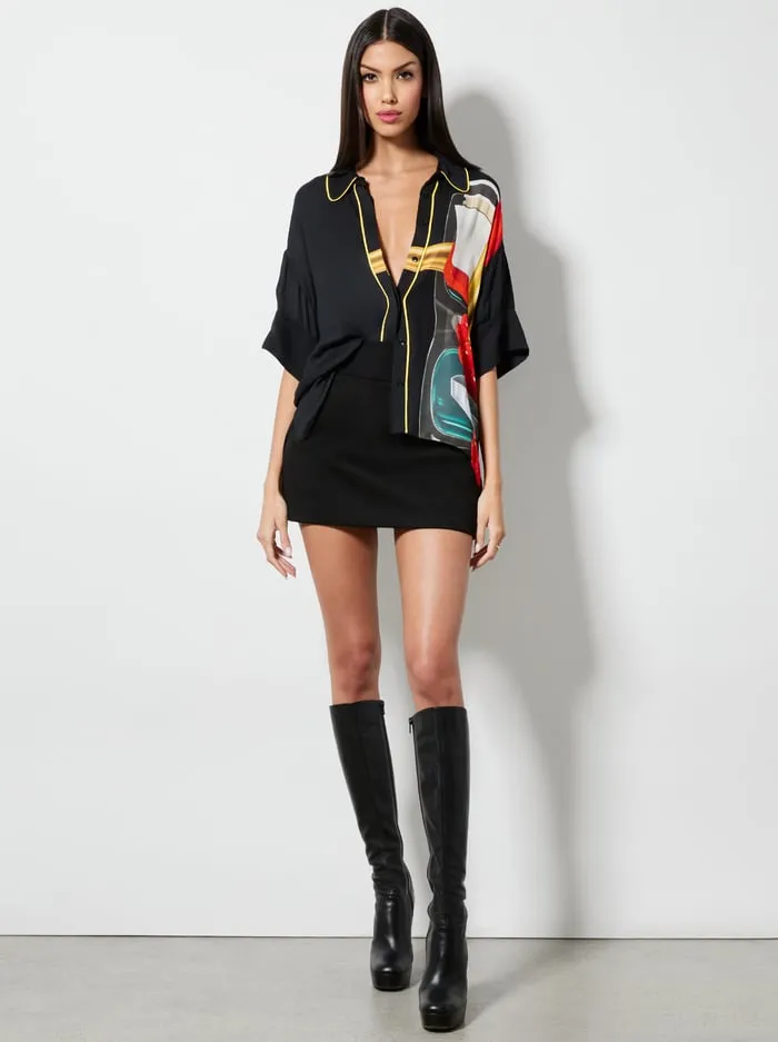Women Alice Olivia Tops Tom Wesselmann Edyth High Low Button Down Still Life