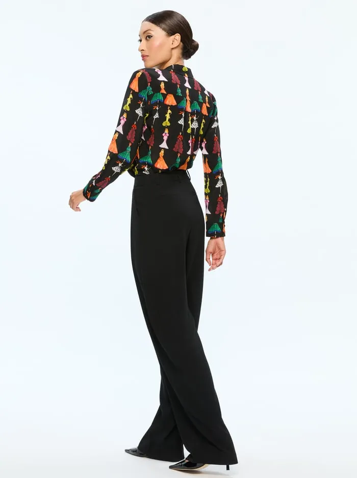 Women Alice Olivia Tops Willa Staceface Top Romantic Stace Black