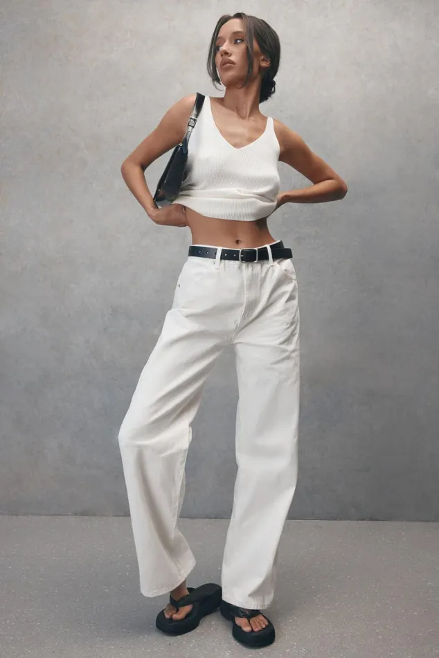 Women Alicia Sleeveless Knit Top 8211 White White Meshki Basic Tops