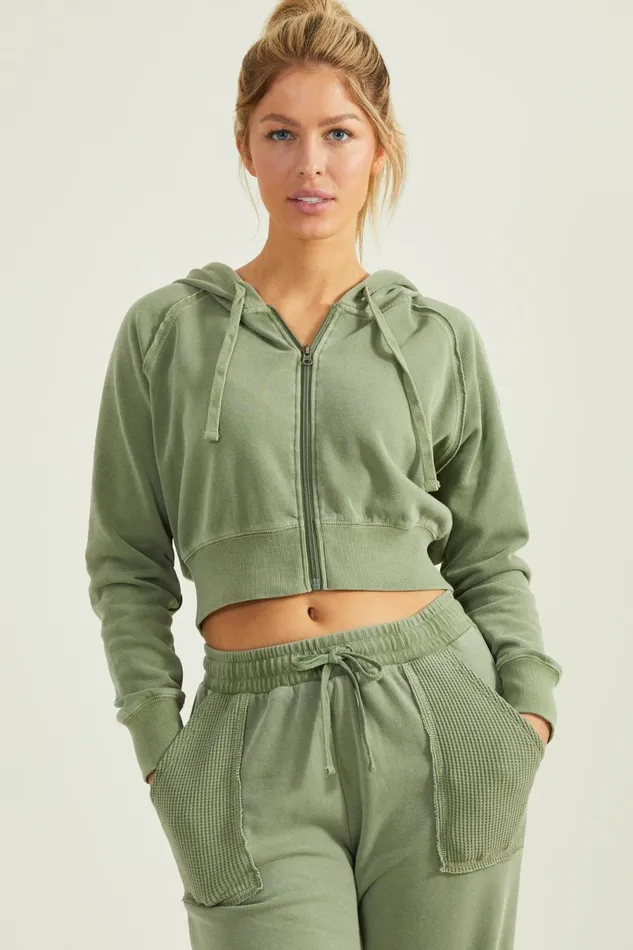 Women Altar8217d State In A Daze Fleece Cropped Jacket Activewear