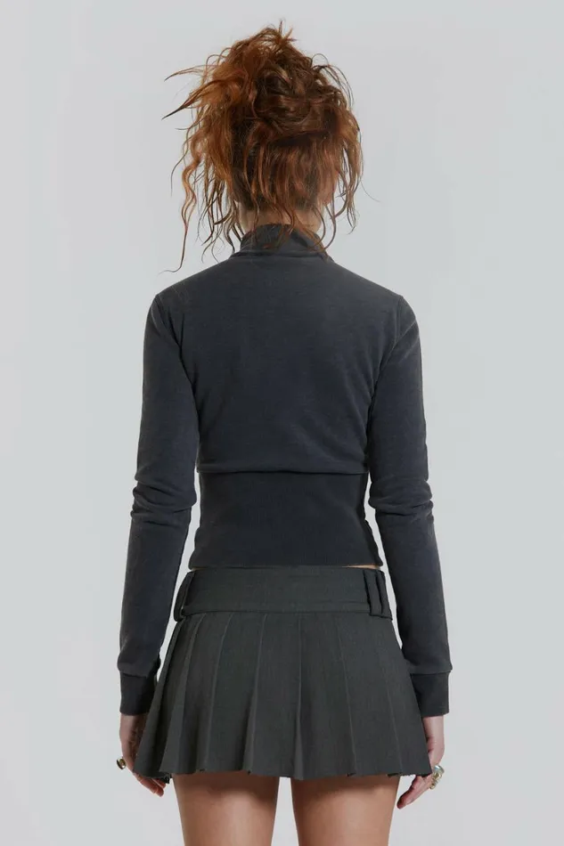 Women Ampm Pleated Mini Skirt Grey Jaded London Skirts
